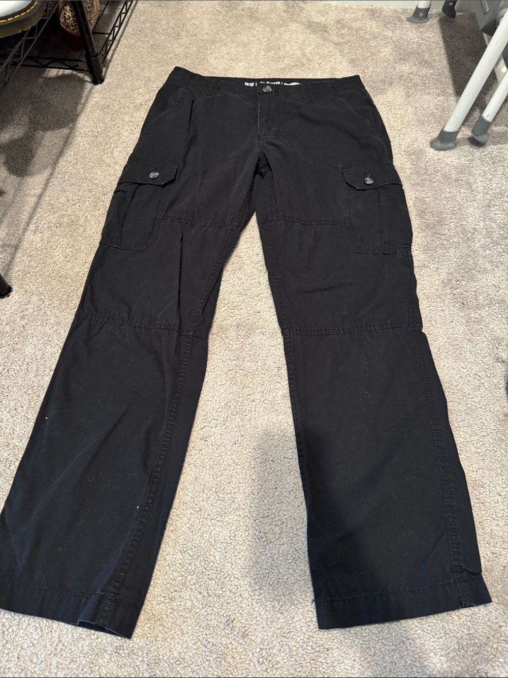 urban pipeline Black Men's Cargo Pants with Flap Pockets